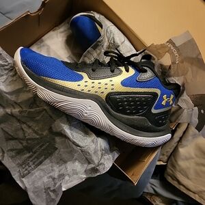 Size 10 - Under Armour Jet '23 Blue Gold Black And White